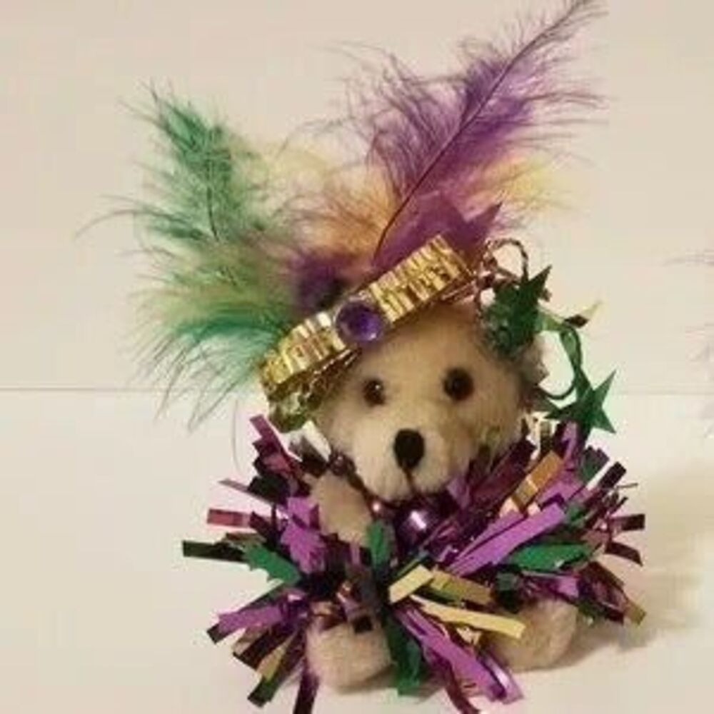 Mardi Gras Bears Handmade Festive